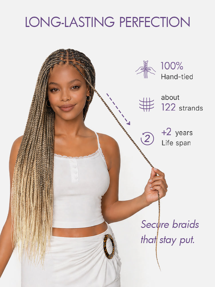 🔥Last Day: 80% Off🔥 HD Lace Knotless Box Braided Wig | Real Scalp Look Glueless Wig