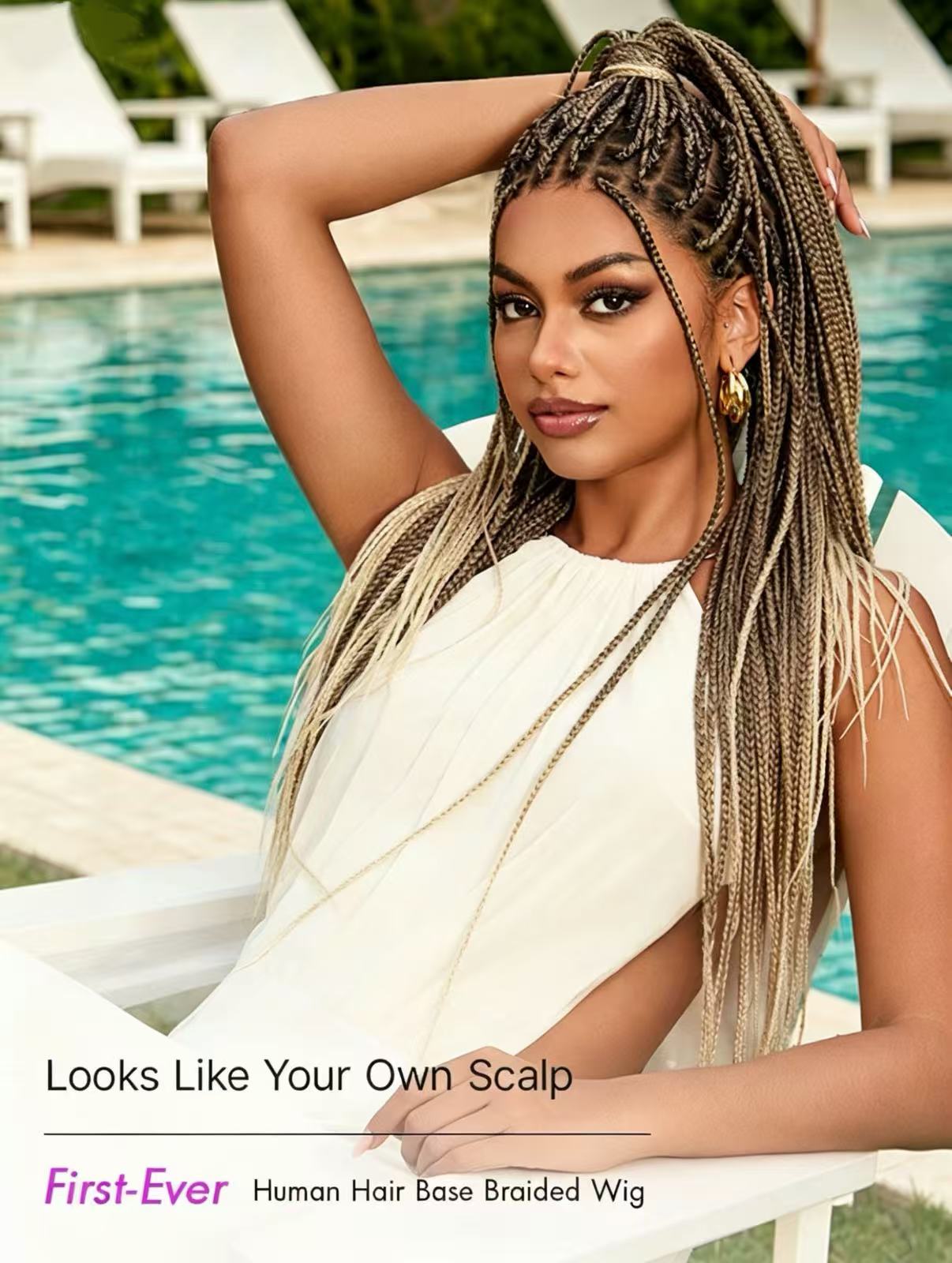 🔥Last Day: 80% Off🔥 HD Lace Knotless Box Braided Wig | Real Scalp Look Glueless Wig